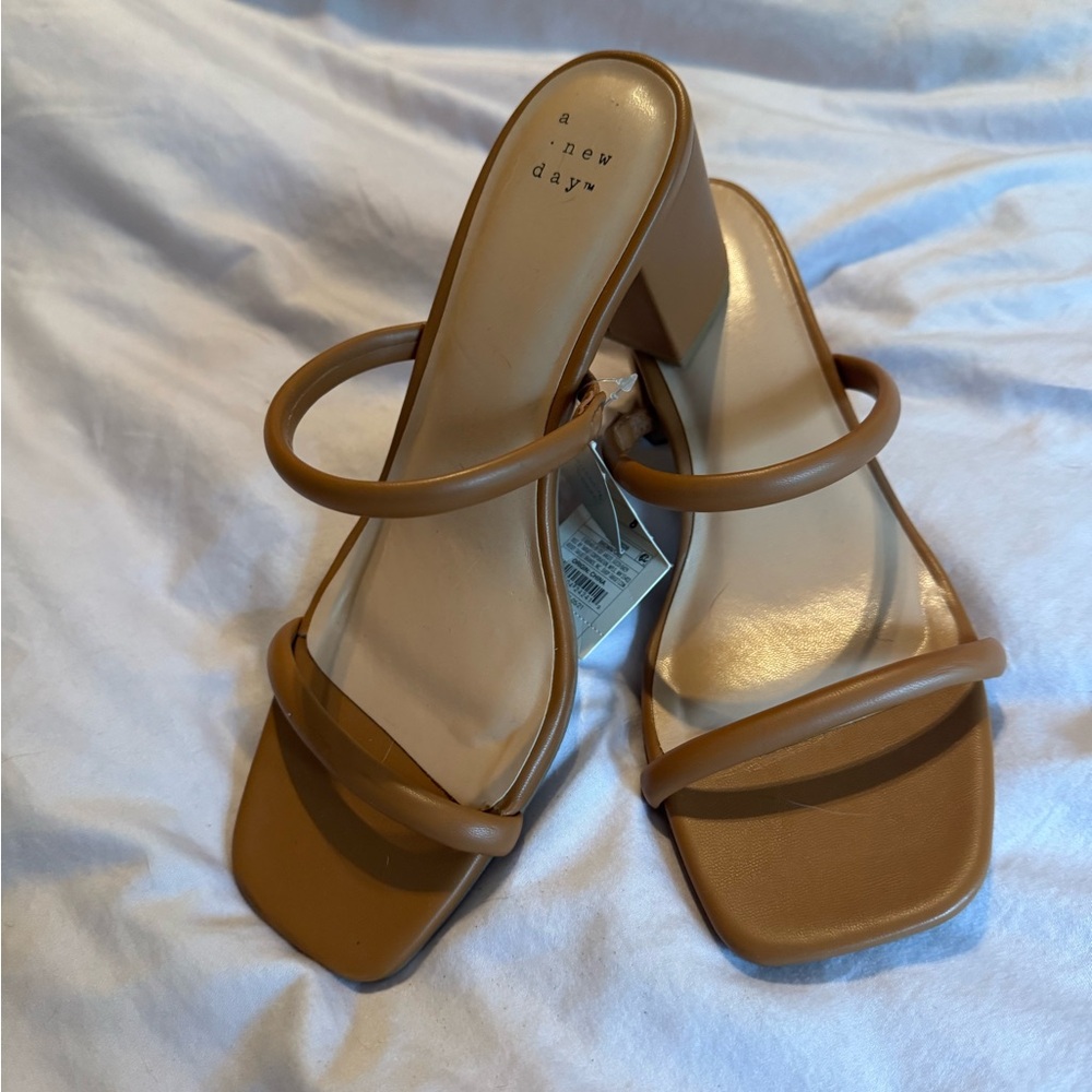 A New Day Women's Brown Strappy Heels